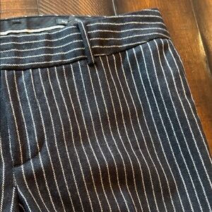 Club Monaco Women's Striped Black and White Pants - wool